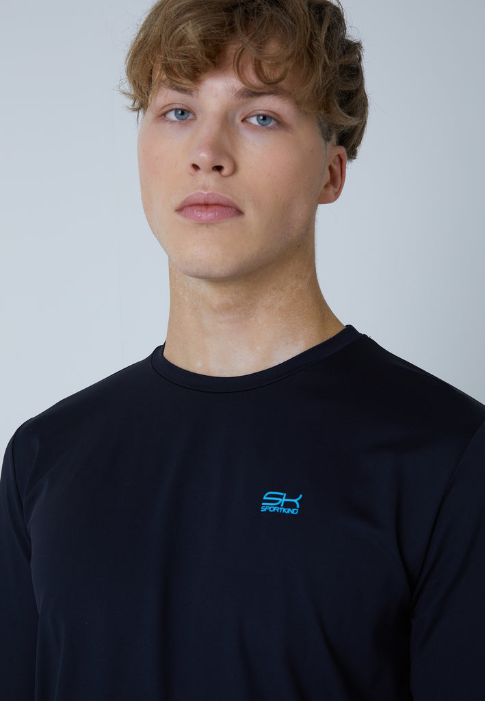 Jungen & Herren und Gender Tennis Rundhals Longsleeve Shirt, schwarz von SPORTKIND