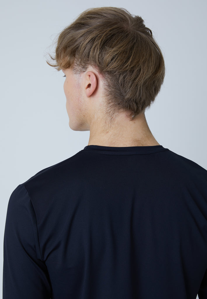 Jungen & Herren und Gender Tennis Rundhals Longsleeve Shirt, schwarz von SPORTKIND