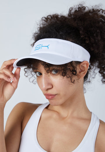 Unisex und Gender Tennis Sun Visor, weiß von SPORTKIND