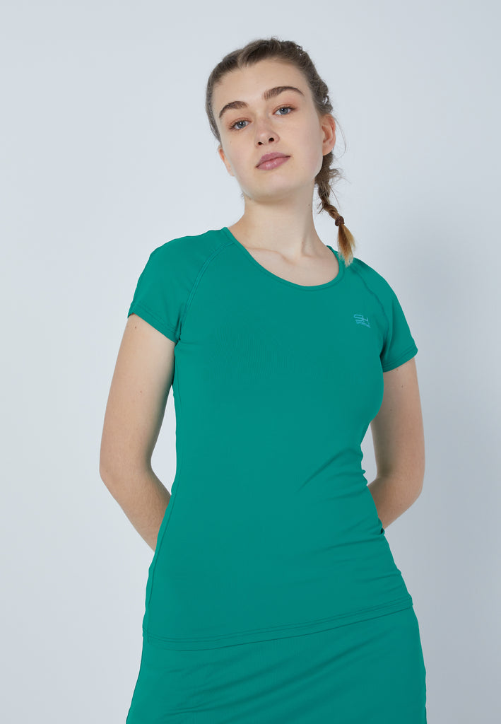 Mädchen & Damen und Gender Tennis T-Shirt Capsleeve, smaragd grün von SPORTKIND