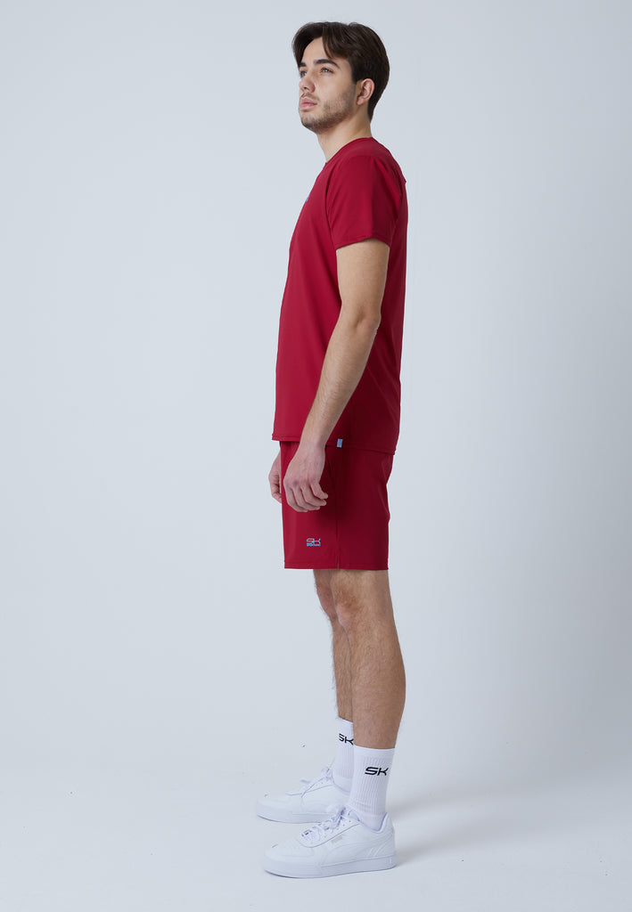 Jungen & Herren und Gender Tennis T-Shirt Rundhals, bordeaux rot von SPORTKIND