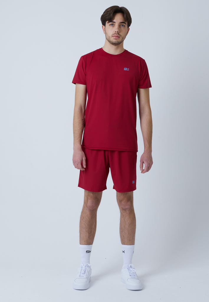 Jungen & Herren und Gender Tennis T-Shirt Rundhals, bordeaux rot von SPORTKIND