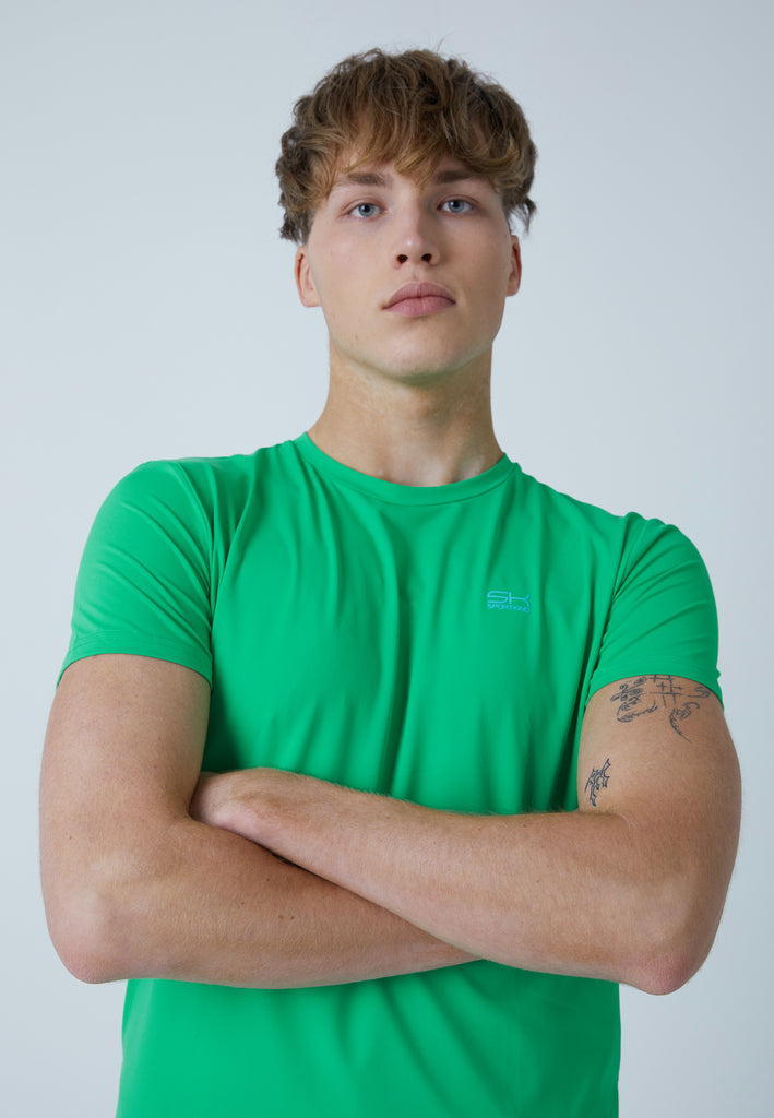 Jungen & Herren und Gender Tennis T-Shirt Rundhals, grün von SPORTKIND
