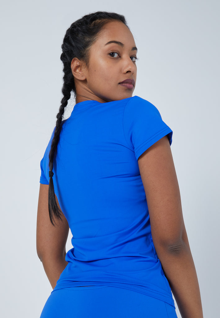 Mädchen & Damen und Gender Tennis T-Shirt V-Ausschnitt Damen & Mädchen, kobaltblau von SPORTKIND