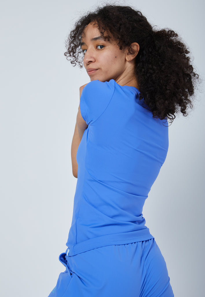 Mädchen & Damen und Gender Tennis T-Shirt V-Ausschnitt Damen & Mädchen, kornblumen blau von SPORTKIND