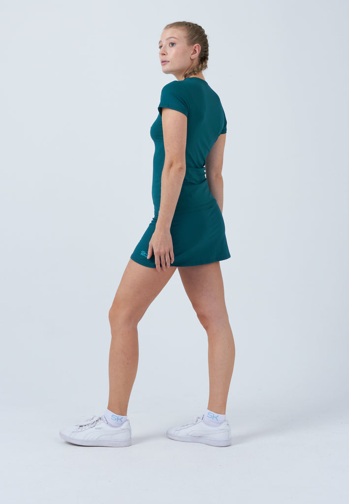 Mädchen & Damen und Gender Tennis T-Shirt V-Ausschnitt Damen & Mädchen, petrol grün von SPORTKIND