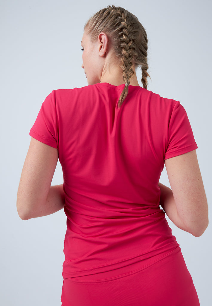 Mädchen & Damen und Gender Tennis T-Shirt V-Ausschnitt Damen & Mädchen, pink von SPORTKIND