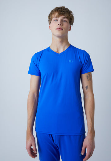 Jungen & Herren und Gender Tennis T-Shirt V-Ausschnitt Herren & Jungen, kobaltblau von SPORTKIND