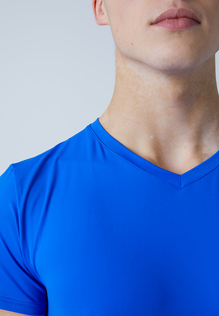 Jungen & Herren und Gender Tennis T-Shirt V-Ausschnitt Herren & Jungen, kobaltblau von SPORTKIND