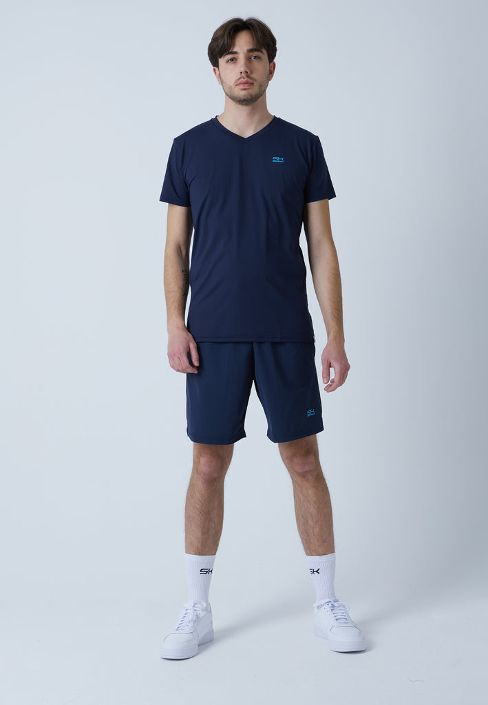 Jungen & Herren und Gender Tennis T-Shirt V-Ausschnitt Herren & Jungen, navy blau von SPORTKIND