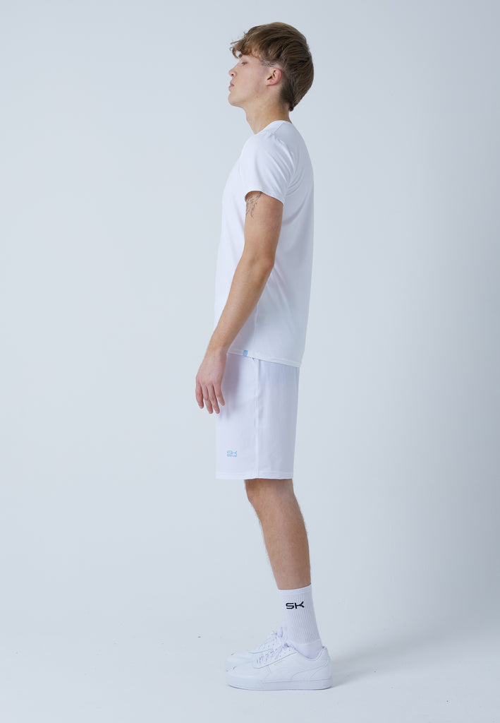Jungen & Herren und Gender Tennis T-Shirt V-Ausschnitt Herren & Jungen, weiß von SPORTKIND