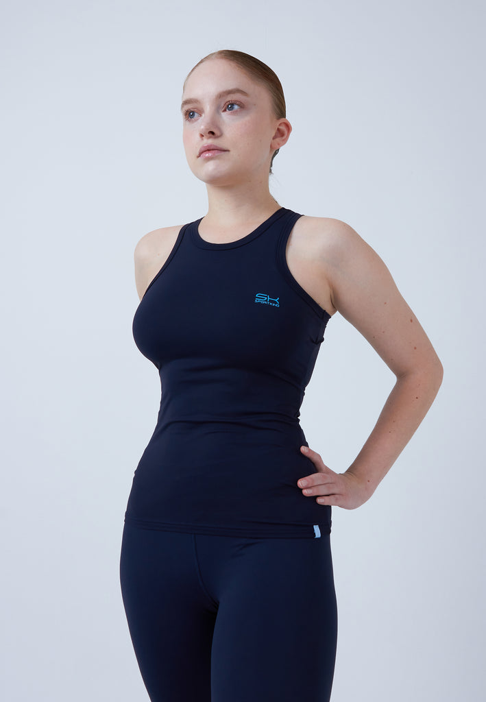 Mädchen & Damen und Gender Tennis Tanktop High Neck, navy blau von SPORTKIND