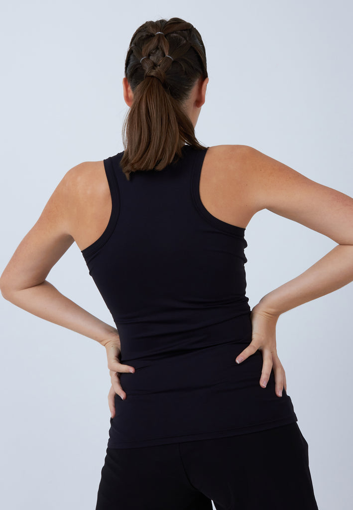 Mädchen & Damen und Gender Tennis Tanktop High Neck, schwarz von SPORTKIND