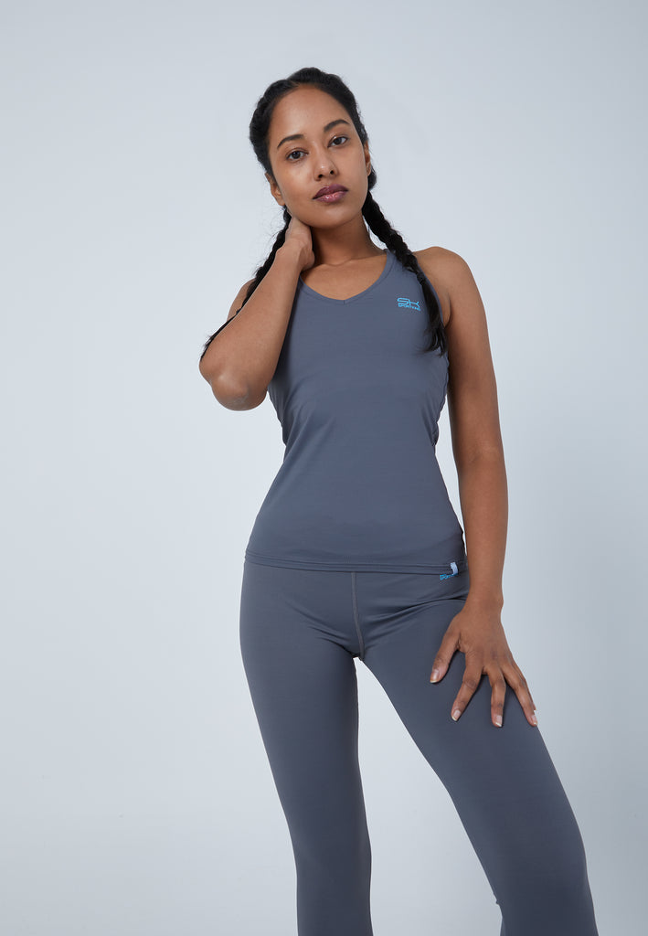 Mädchen & Damen und Gender Tennis Tanktop V-Neck, grau von SPORTKIND