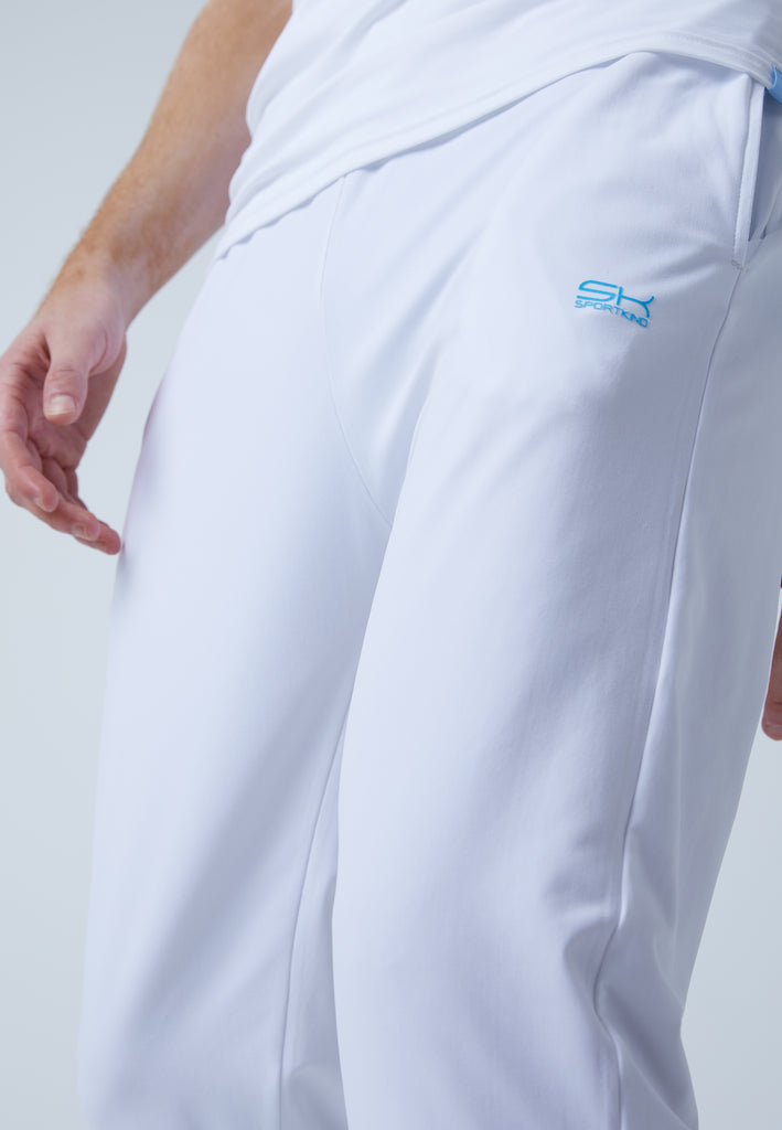 Jungen & Herren und Gender Tennis Trainingshose schmal, weiß von SPORTKIND