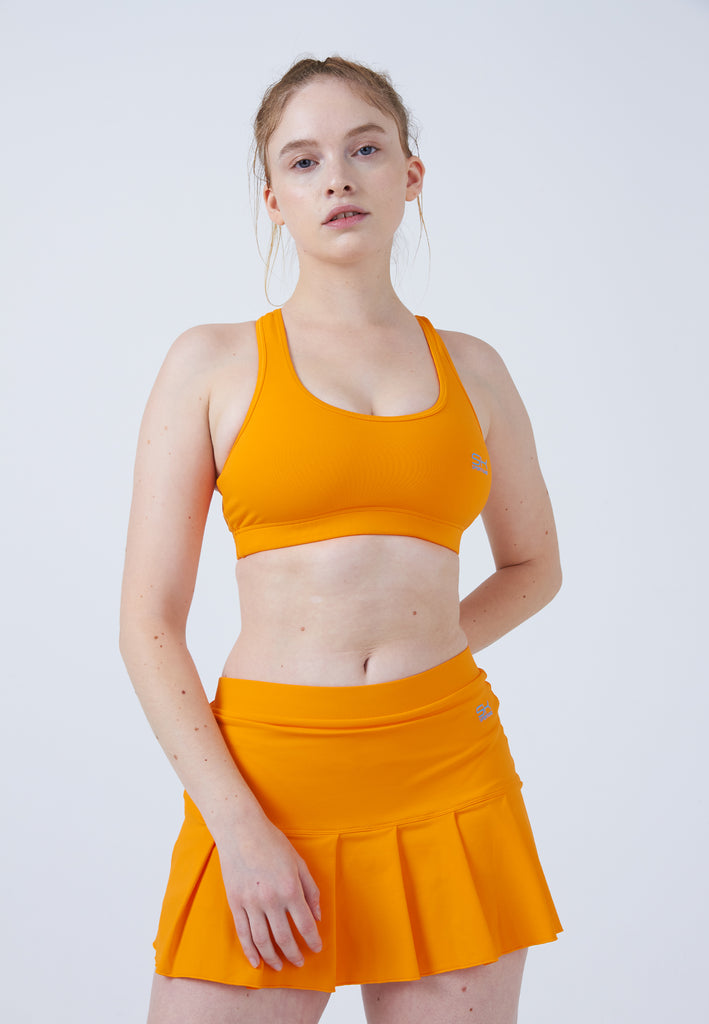 Mädchen & Damen und Gender Tennisrock mit Falten / Skort, orange von SPORTKIND