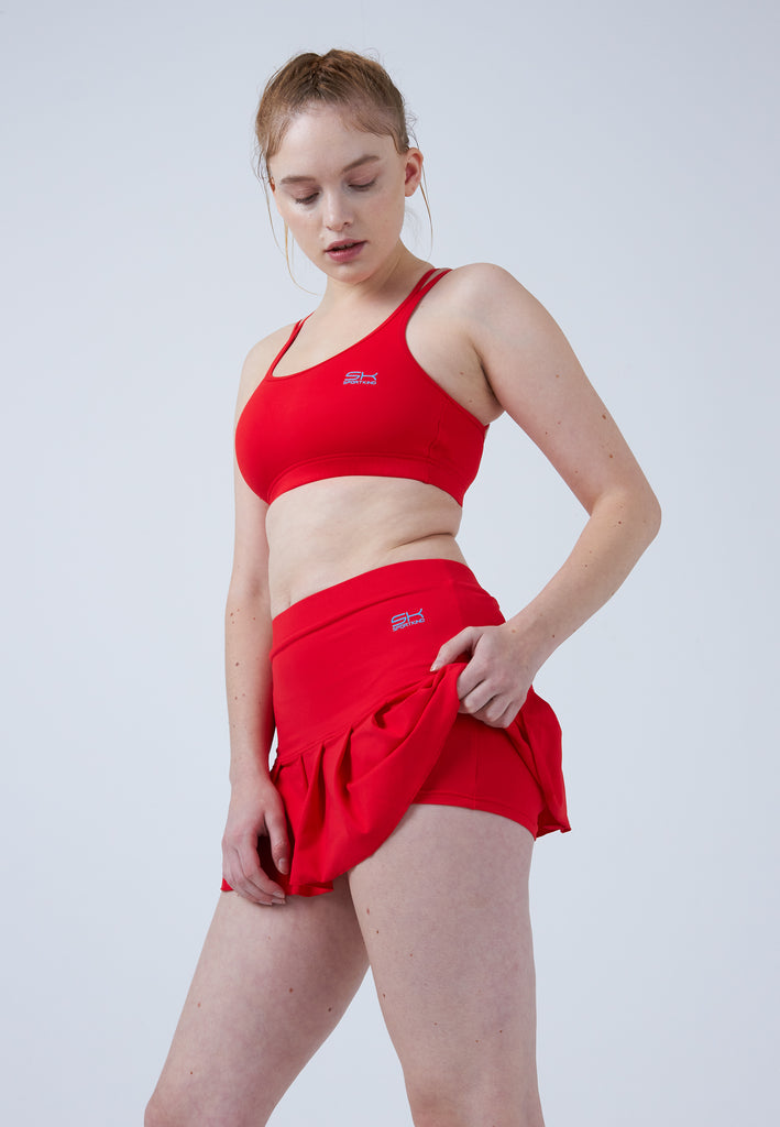 Mädchen & Damen und Gender Tennisrock mit Falten / Skort, rot von SPORTKIND