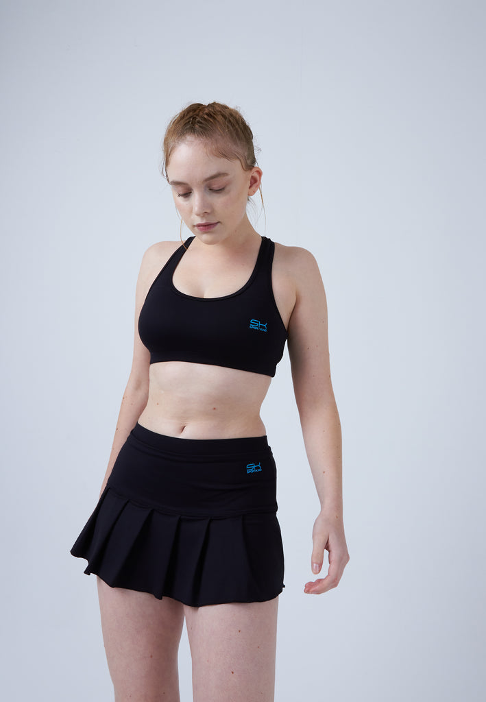 Mädchen & Damen und Gender Tennisrock mit Falten / Skort, schwarz von SPORTKIND