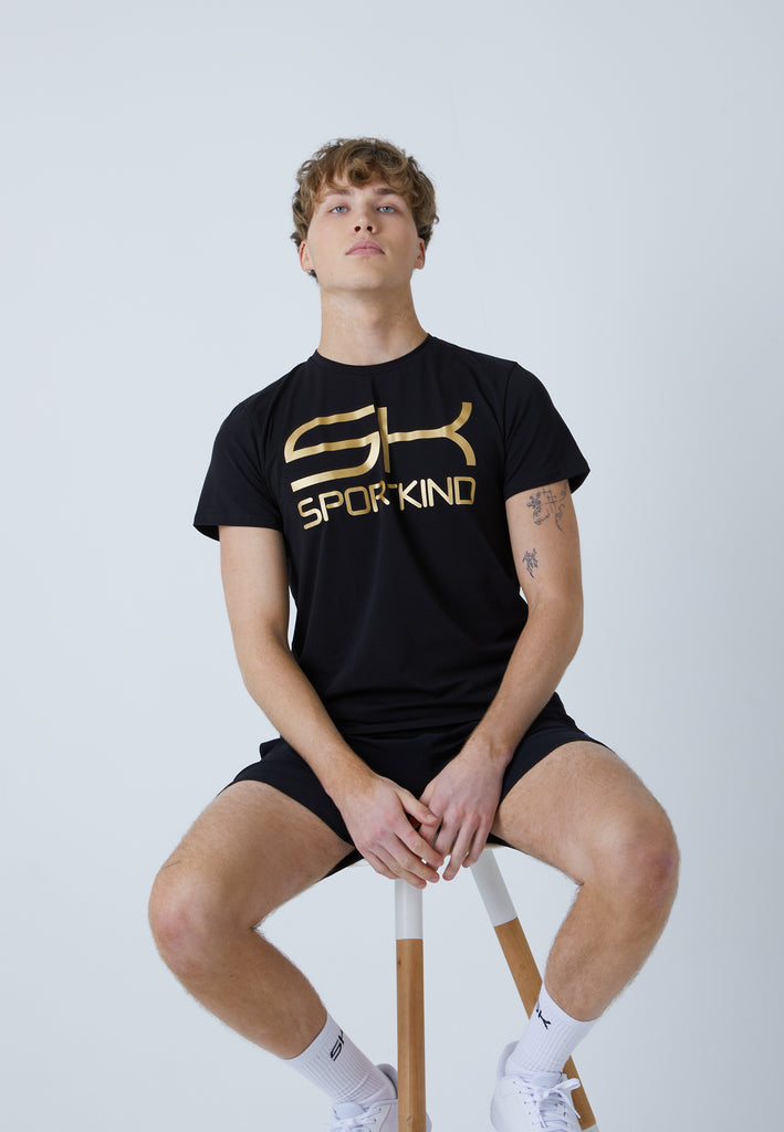 Jungen & Herren und Gender Training T-Shirt Baumwolle Herren & Jungen, schwarz von SPORTKIND