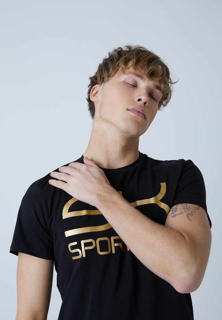 Jungen & Herren und Gender Training T-Shirt Baumwolle Herren & Jungen, schwarz von SPORTKIND